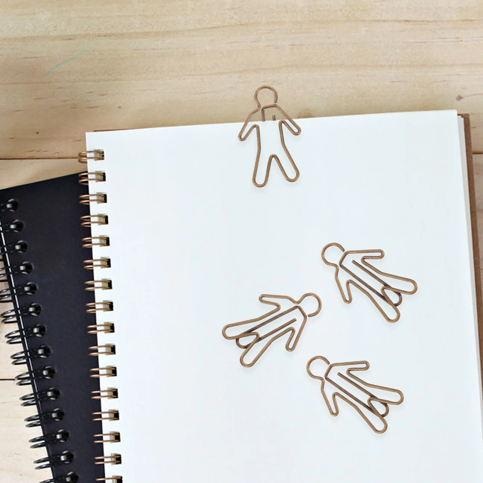 

20Pcs Mini Human Shape Metal Paper Clips Cute Document Clamps for Office School Stationery File Organization Decorative Small