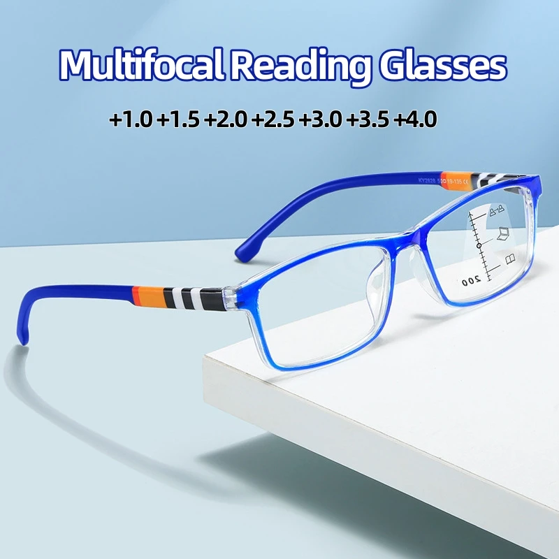 

New Style Progressive Multifocal Reading Glasses Men Women Anti Blue Light Presbyopia Eyewear Unisex Plus Diopter +1.0 +1.5 +2.5