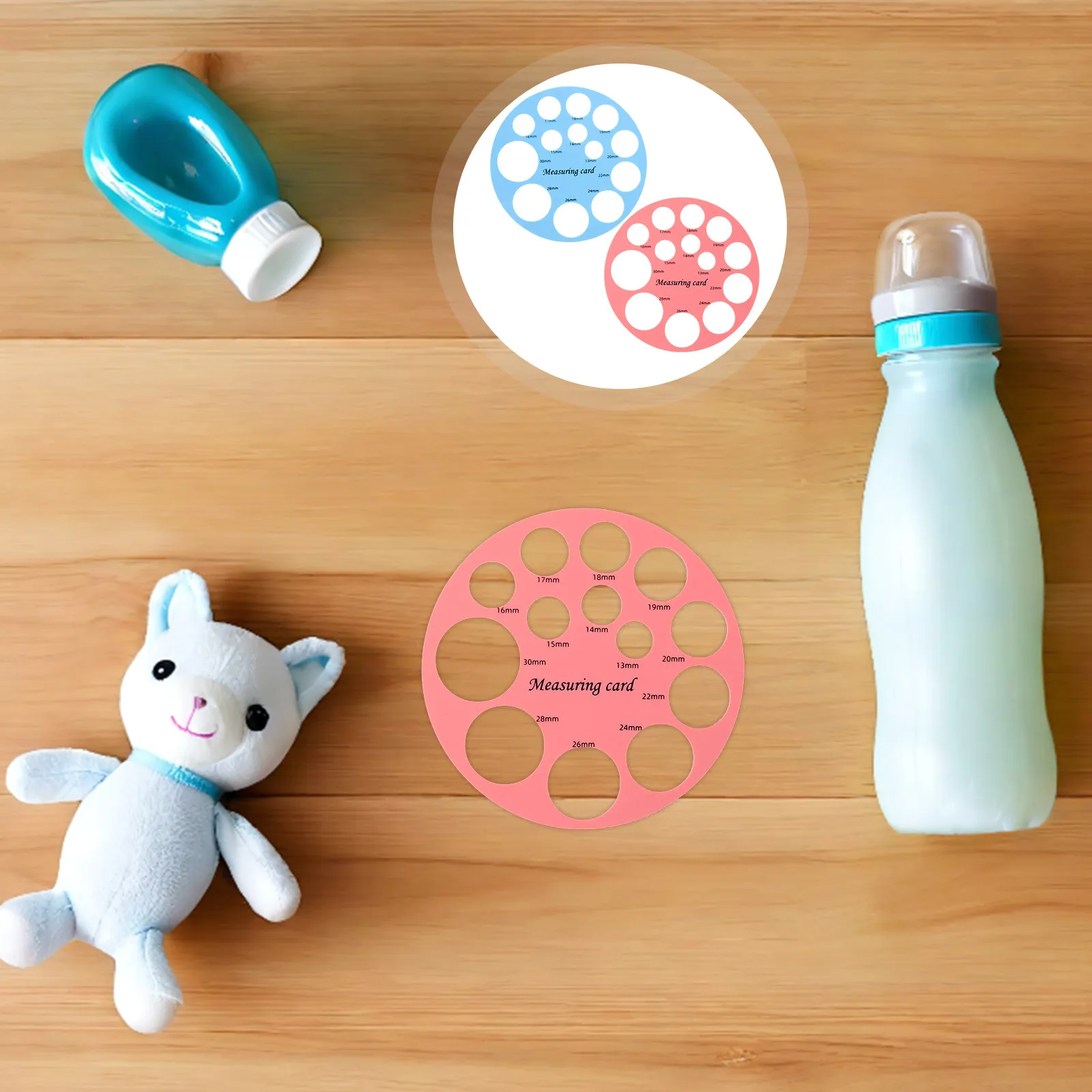 2Pcs Nipple Measurement Tool Flexible Silicone Ruler for Curved Flat Surfaces Baby Pacifiers Breast Sizing Flange Measuring Card