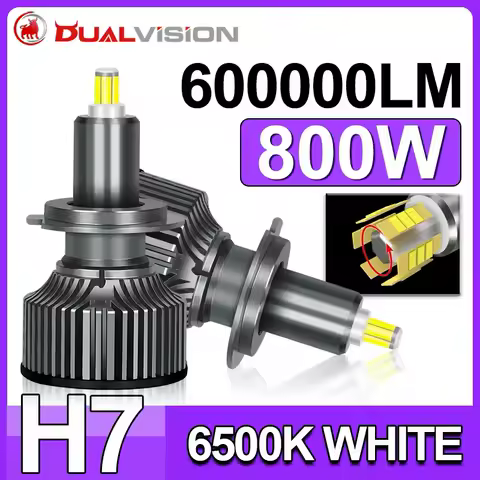 Dualvision 360 H7 LED Headlight H3 H1 H11 H8 9005 HB3 9006 HB4 9012 HIR2 600000LM 800W 6500K 3D CSP Auto Lamp Fog Light For Lens
