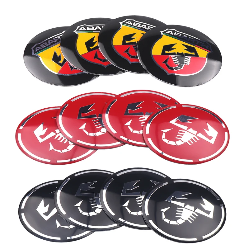 Cubiertas Adhesivas para Emblemas de Coche FIAT 500 ABARTH de 56 mm, Adhesivos para Tapas Centrales de Rueda para Fiorino, Egea, Cross, Bravo, Punto, Accesorios para Emblemas