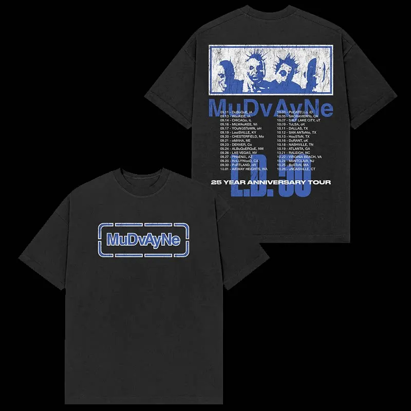 2026 Mudvayne Band's Alternative Metal Rock High Street American Casual Pure Cotton Short-sleeved Men's and Women's T-shirt