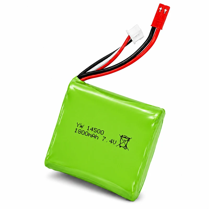 Akumulator Lipo 7.4V 1800mAh 14500 z wtyczką JST do DumboRC DDF350 X10P HOTRC CT88A RadioLINK RC6GS Nadajnik Części do Samochodów RC — zdjęcie produktu 4