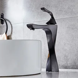 Robinet de Lavabo à Poignée Unique, Noir et Chrome, Lavage de Pont, Chaud et Froid, pour Centre Commercial, Grue, Nouveau Design