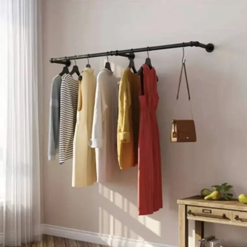 Perchero de pared de Metal Retro, arte del hierro, tubo de agua, soporte de exhibición de ropa, almacenamiento elegante para el hogar o la tienda de