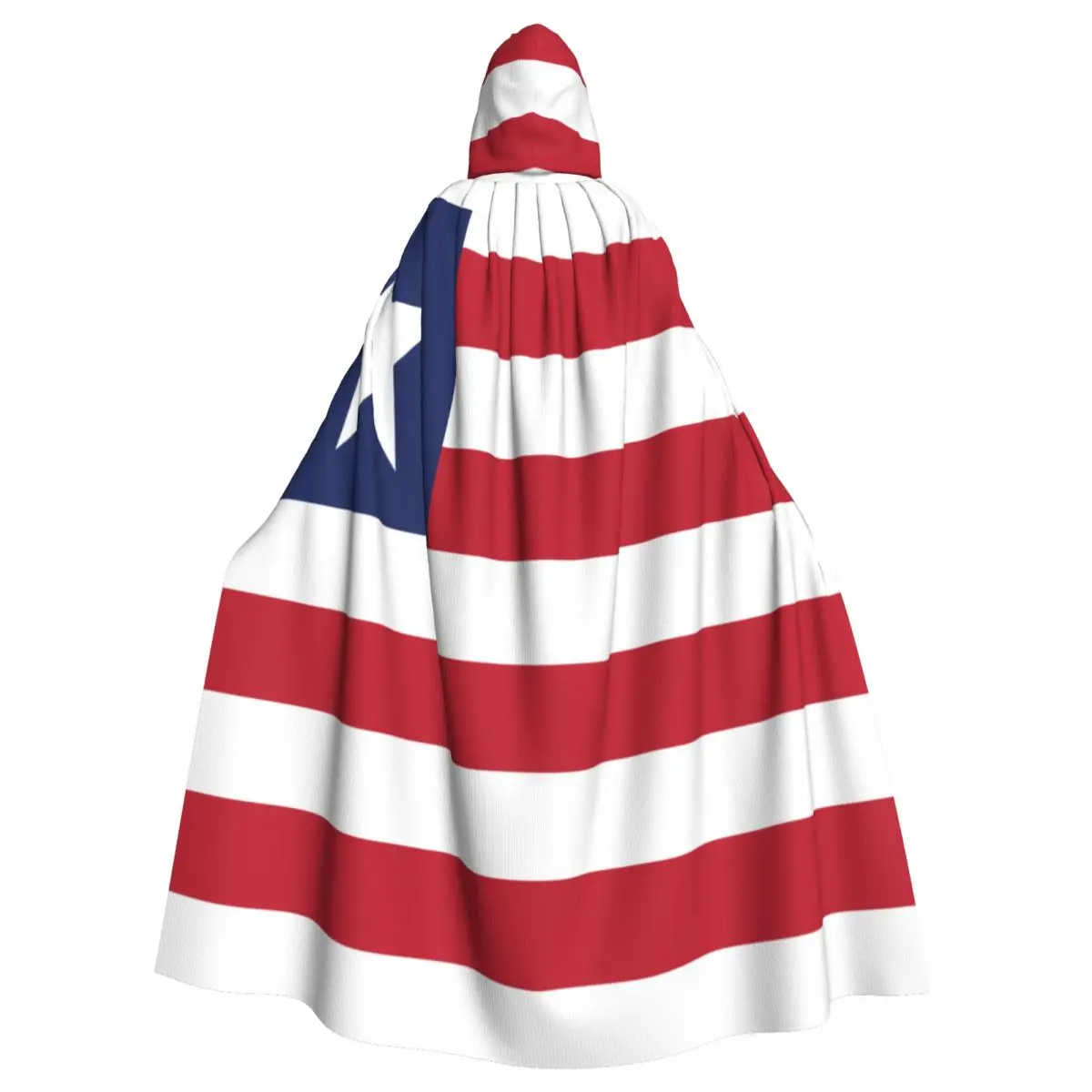 Liberia Flag Unisex Adult Cloak with Hood Long Witch Costume Cosplay