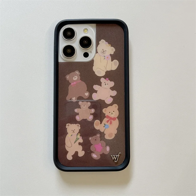 3D Wildflower Bear Angel Phone Case for iPhone
