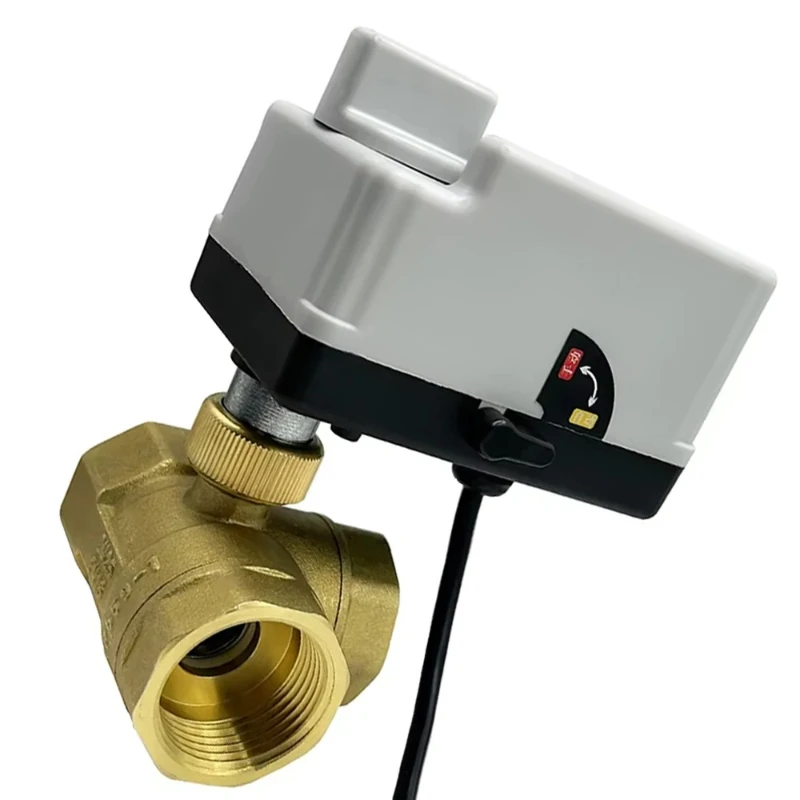 

3 Way/2 Way Brass Motorized Ball Valve AC220V DC12V-24V 3-Wire 2-control Electric Actuators with Manual Switch DN15/20/32/40/50