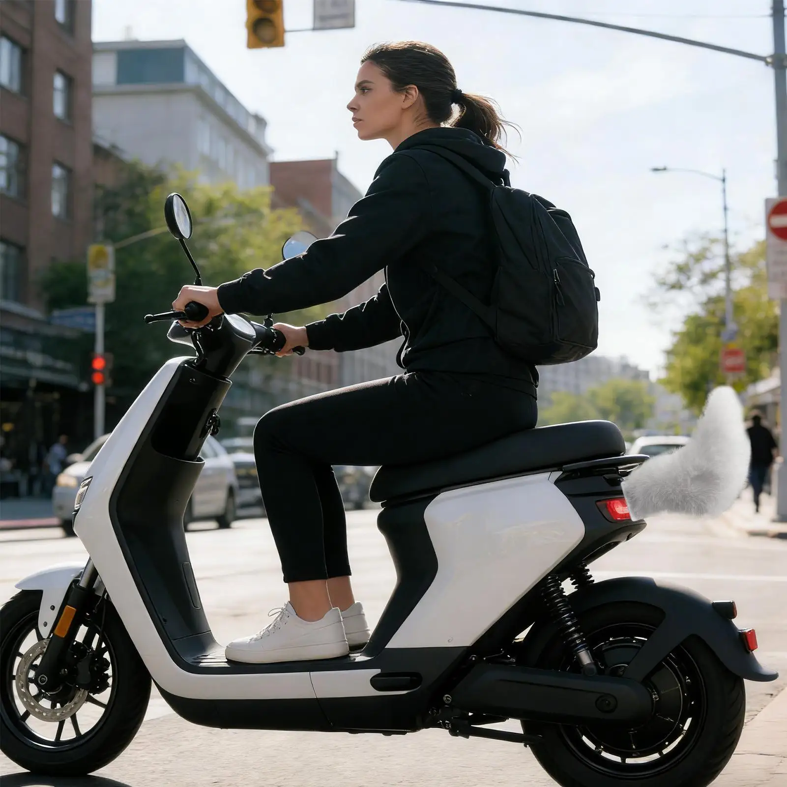 

Scooter Plush Tail Remote Control Plush Ornament Adjustable Swing Scooter Tail For Women Female Rider Anime Costume Outdoor