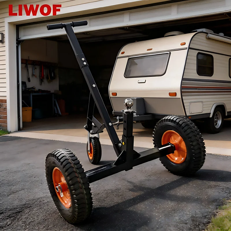

Premium 1000 Lbs Towing Capacity Trailer Dolly Adjustable Ball Height 19-26 Inch Trailer Mover With 16 '' Pneumatic Tire