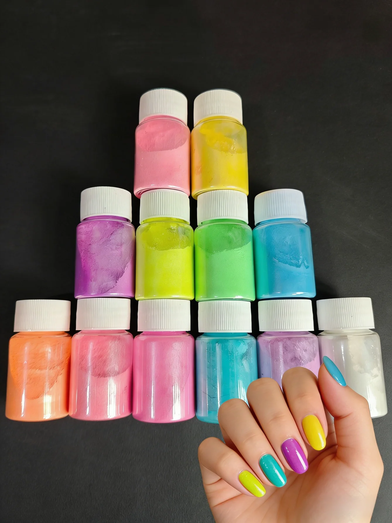 12Pcs Fluorescent Neon Pearlescent Mica Powder Pigment DIY Epoxy Resin&Jewelry Bath Bomb Soap Candle Dye Cosmetic Grade Pigment