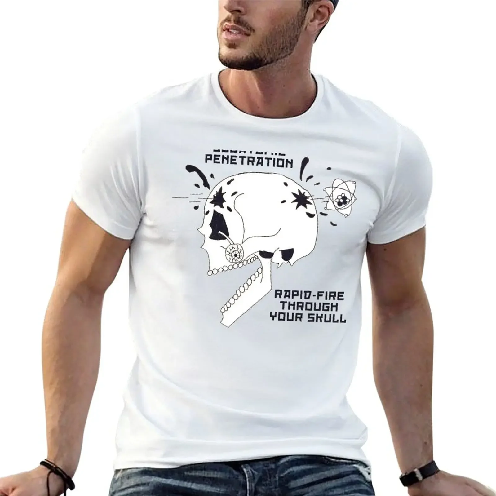 Subatomic Penetration Rapid-Fire Through Your Skull T-Shirt Man t-shirt T-shirts man luxury clothes men