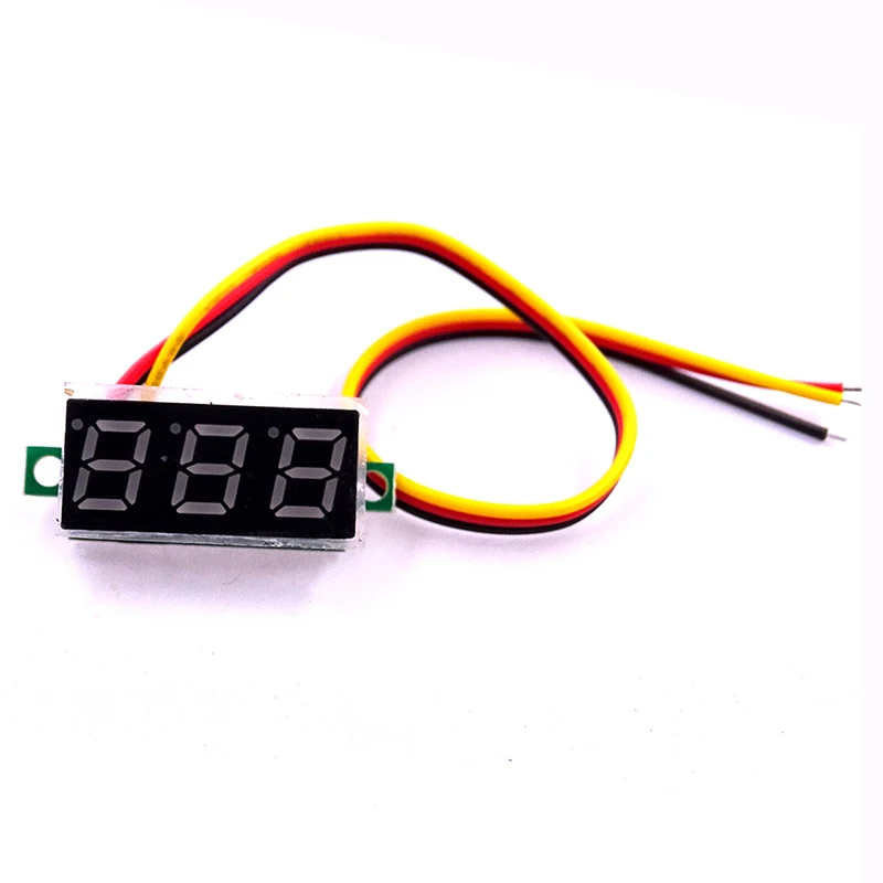 0.28 Inch Ultra Small Digital DC Voltmeter Display Head 2-wire/3-wire DC0-100V Battery Voltmeter Reverse Connection Protection