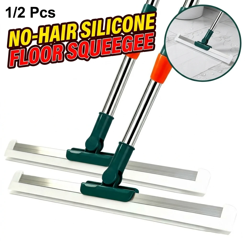 1/2Pcs Multifunctional Silicone Rotary Retractable Floor Scraper Broom Kitchen Bathroom Glass Cleaning Cleaning Household Mop