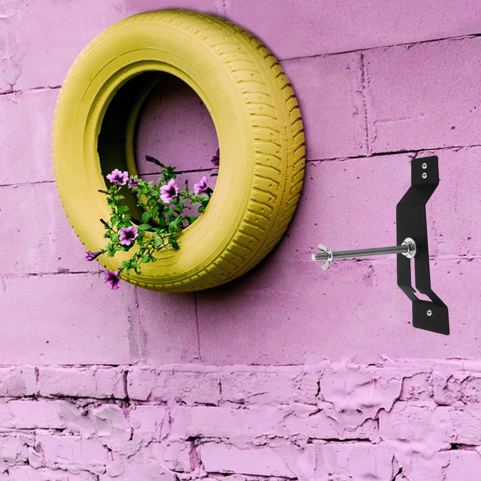 

1Set Wall Mounted Tire Carrier for Trailer Spare Tire Mount Bracket Universal Fit Heavy Duty Steel Construction Trailer Wheel