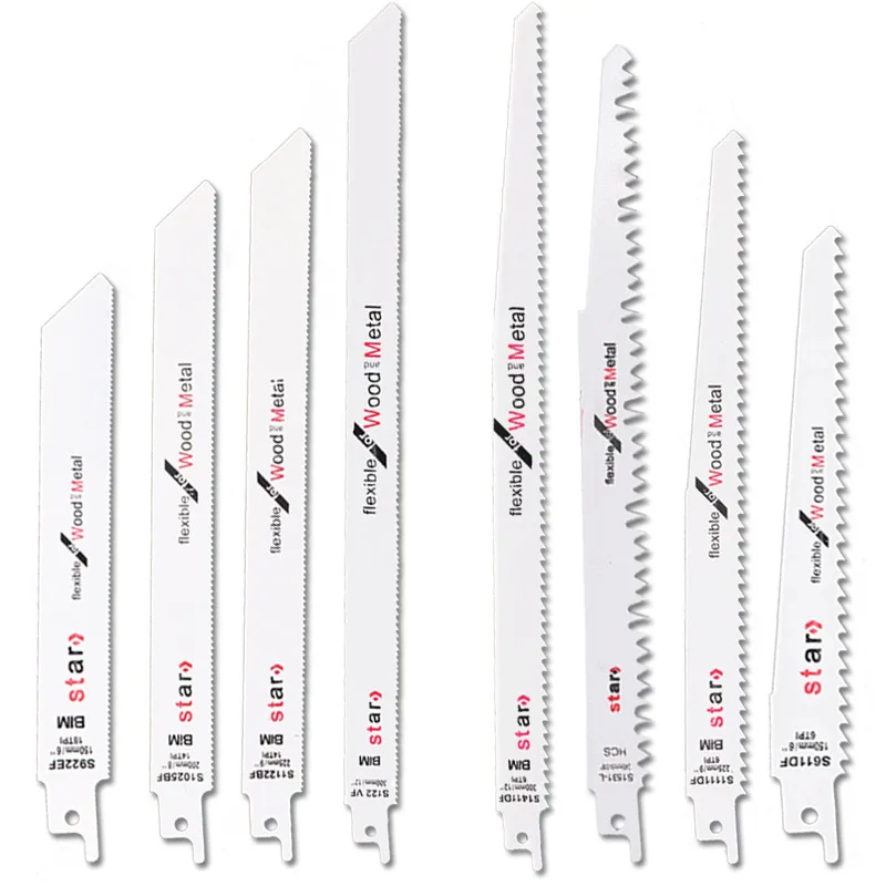 Heavy Duty Long Reciprocating Saw Blades Alloy Steel, Fast Cut for Woodwork, Metal Tube, Glass, Brick and Metal Sheet