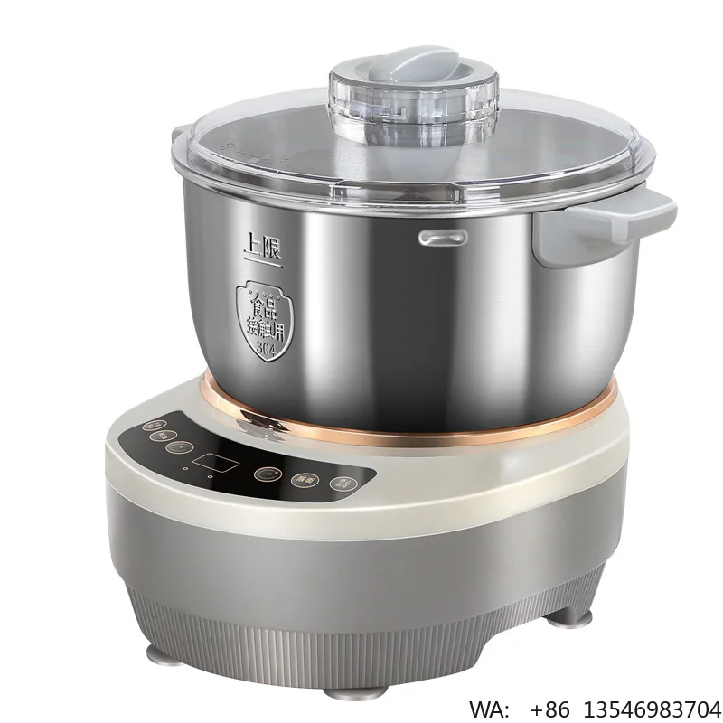 Factory Direct Supply Electric Home Dough Mixer with Intelligent Timing Kneading Mixing & Baking Stainless Steel Housing