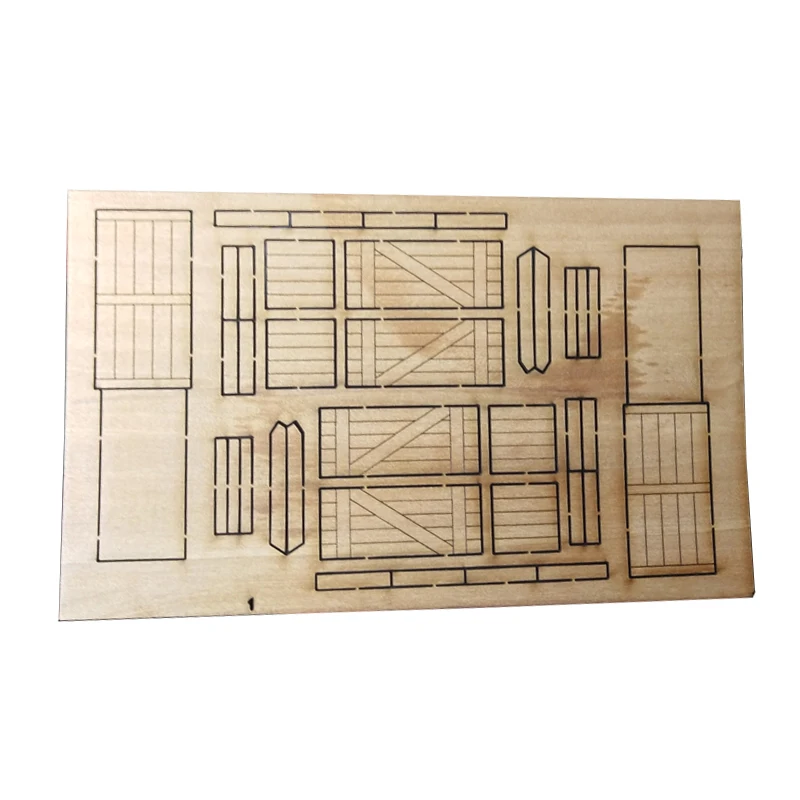 

1Set 1/48 Scale Model Wooden Box Assembly Parts 3 Size Wood Crate Shipboard Supply Crates for Miniature Diorama Scene Decoration