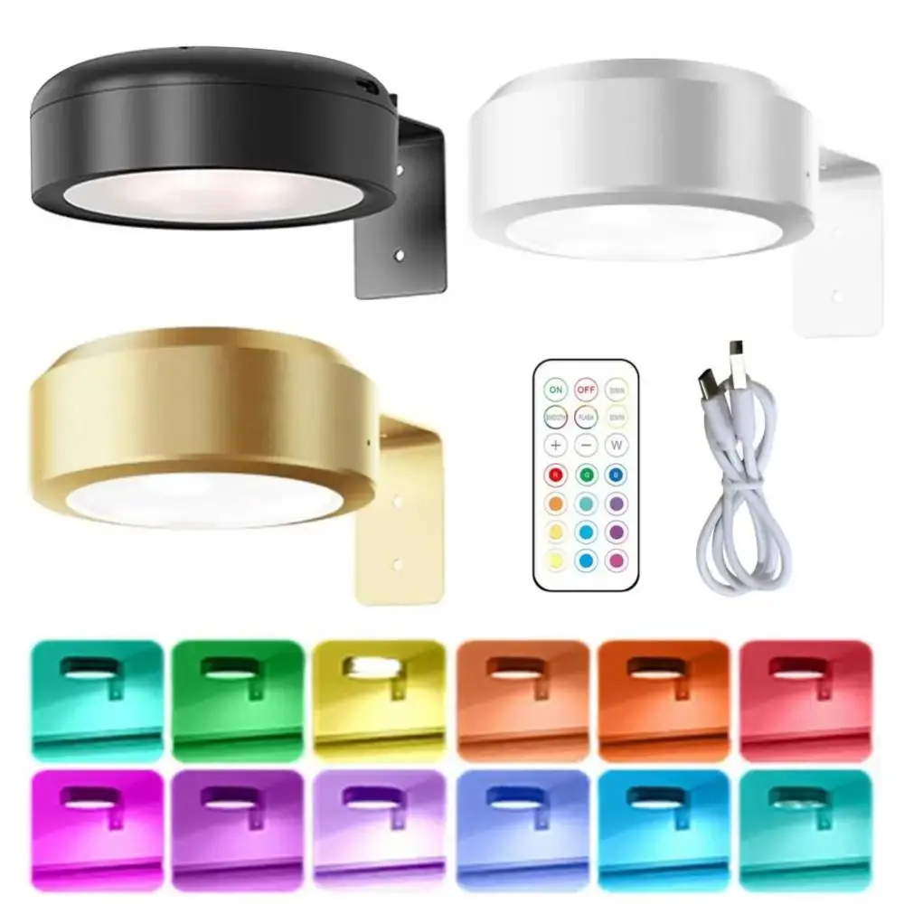 

Wall-mounted RGB Painting Light Dimmable with Remote Control Painting Lamp Battery Operated Adjustable 13-Color