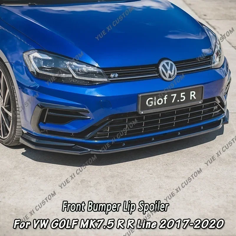 폭스 바겐 골프 7 페이스 리프트 MK7.5 R R 라인 2017-2020 MAXTON 스타일 자동차 앞 범퍼 스플리터 립 스포일러 디퓨저 가드 커버