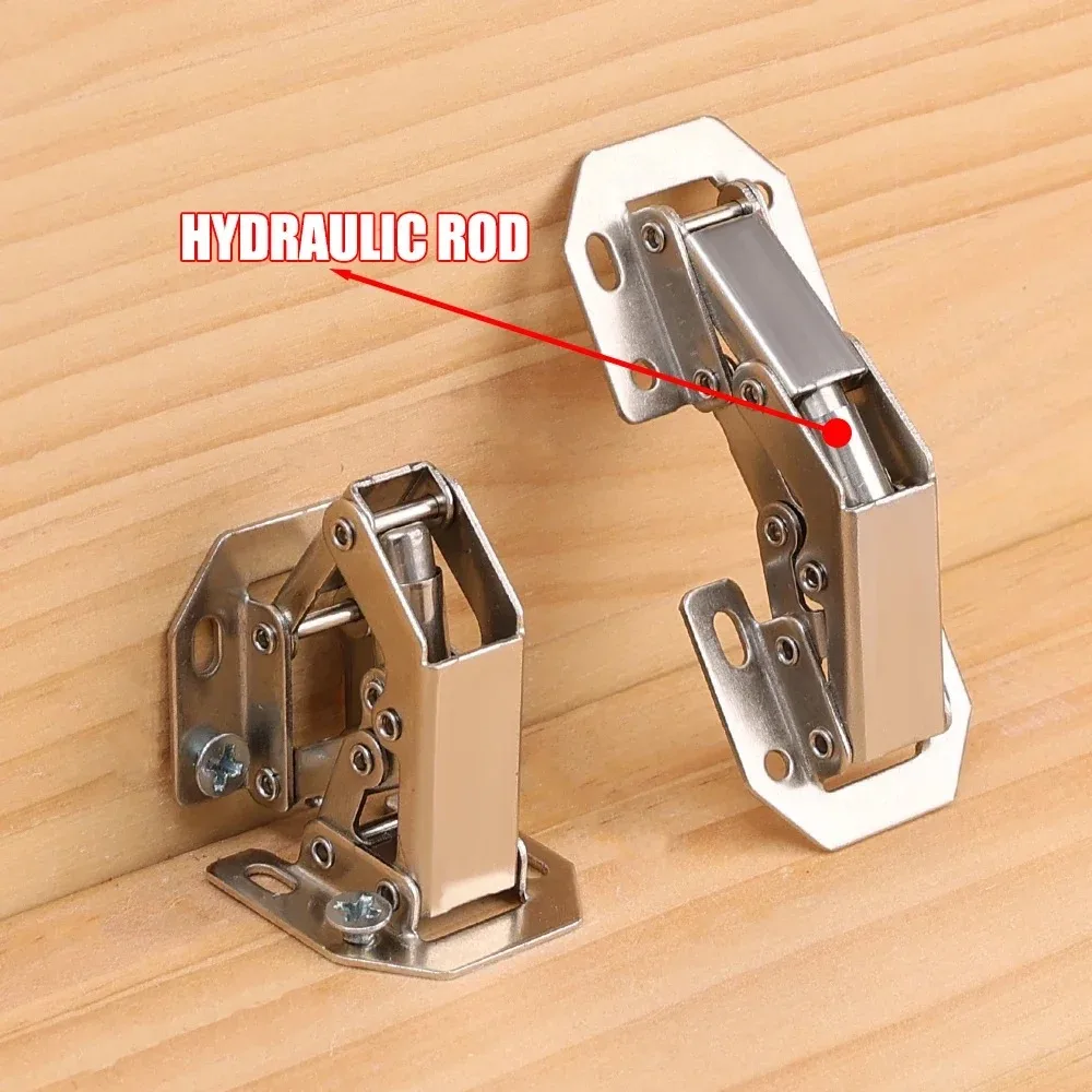 3inch Cabinet Hinge No-Drilling Hole Cupboard Door Hydraulic Hinges Multi Purpose Soft Close Furniture Hardware Easy To Install