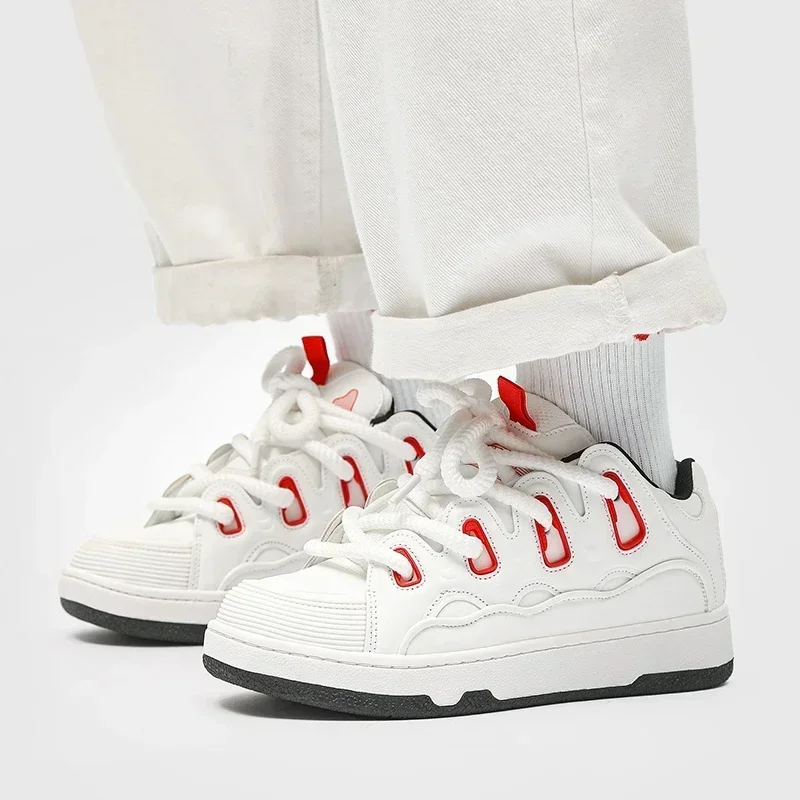 Cotton shoes cream bread shoes ins fashion lovers Hong Kong sports casual board shoes 2024 spring small white shoes
