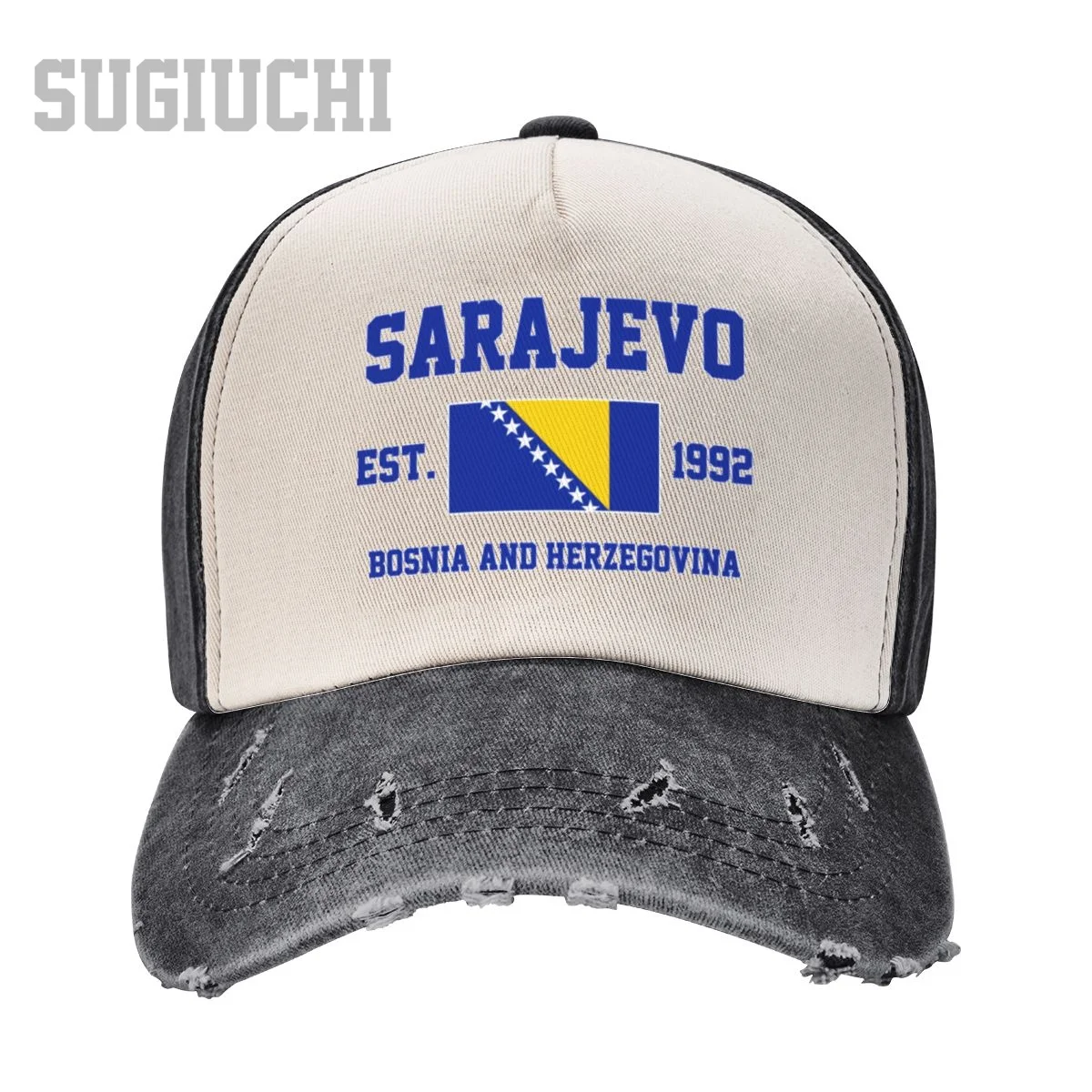 Unisex Baseball Cap Bosnia And Herzegovina EST.1992 Sarajevo Capital Men Women Vintage Hats Washed Cotton Trucker Gift