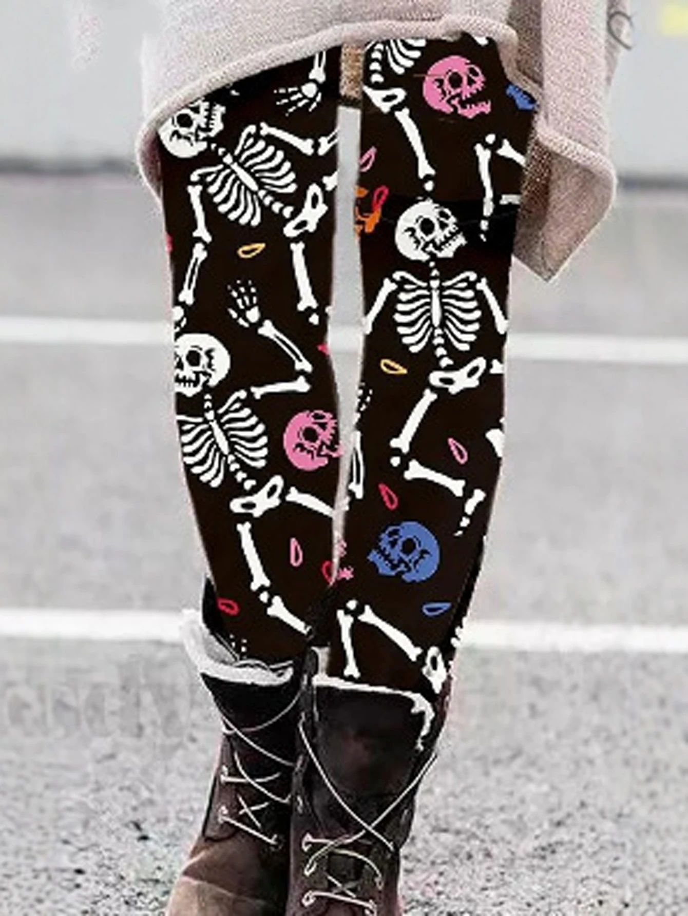 เลกกิ้งแฟชั่นผู้หญิงลายพิมพ์น่ารัก สไตล์เรียบง่าย ใส่สบาย ปี 2024