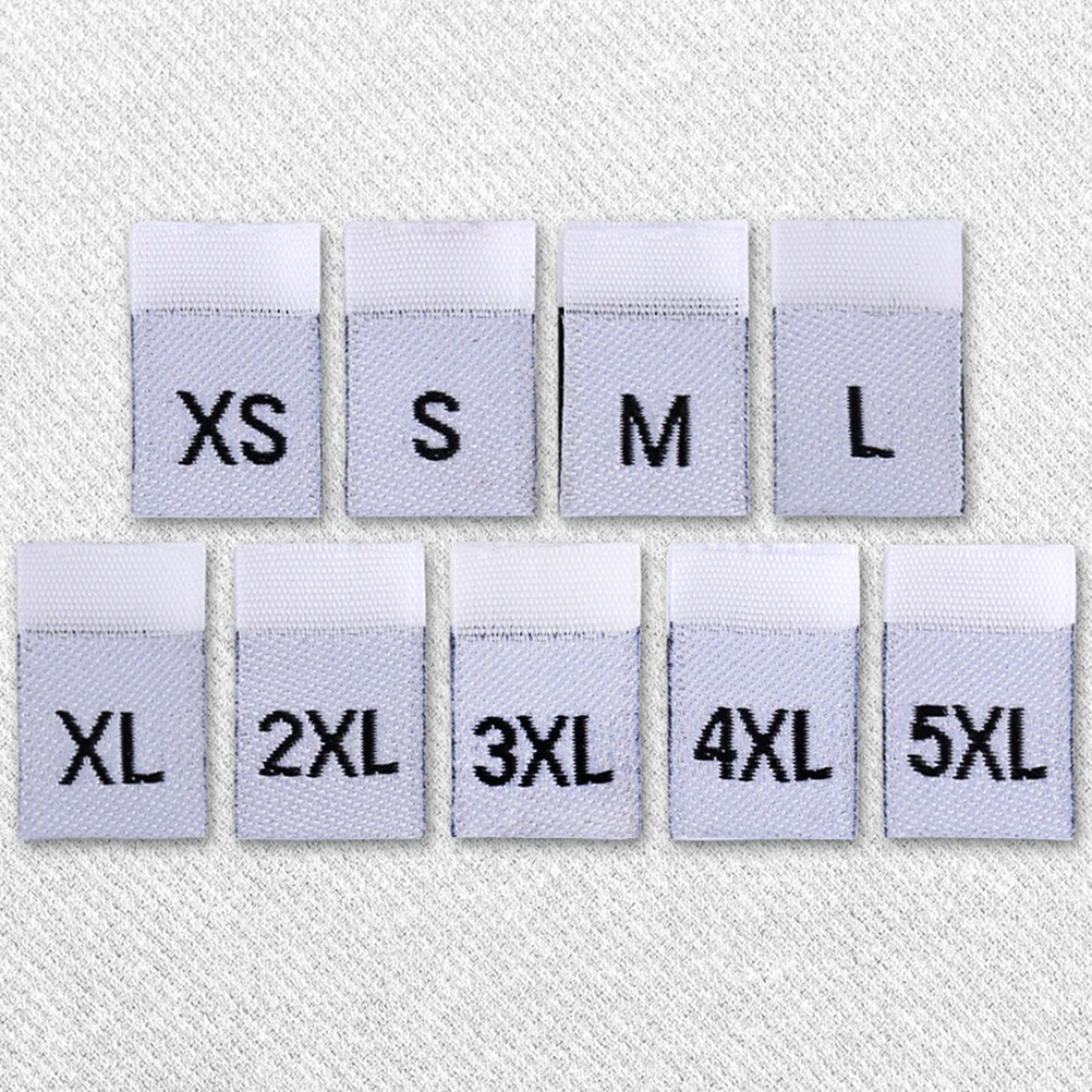 

400Pcs Clothing Size Labels Folded Woven Durable Labels Steam Iron Resistant for Garments Size Organization Store Home