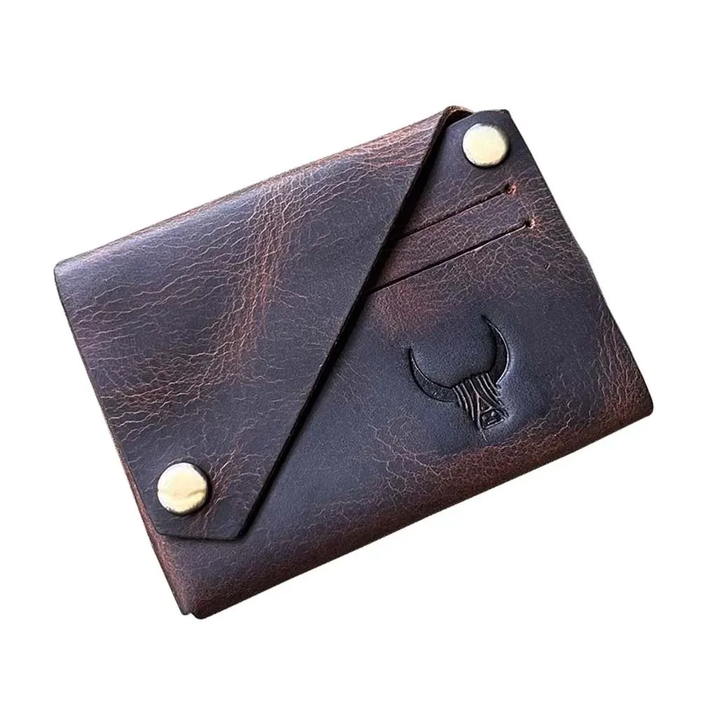 Handmade Minimalist Wallet From Crazy Horse craft Credit Card Holder Wallet Designer Minimalist Card Case