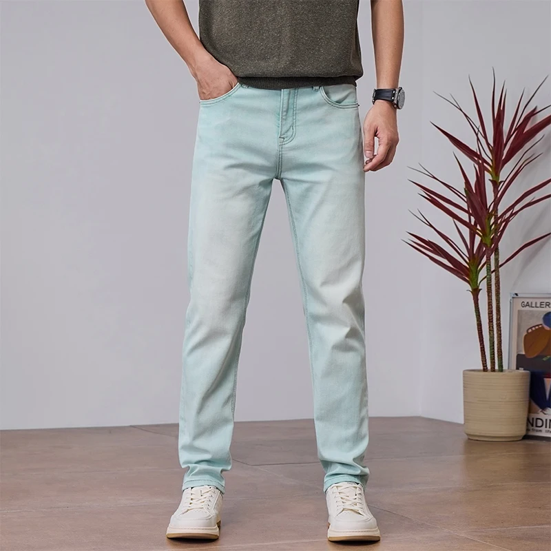 

Мужские легкие эластичные джинсы-скинни для весны и лета, уличный стиль, большие размеры, брюки 40 38