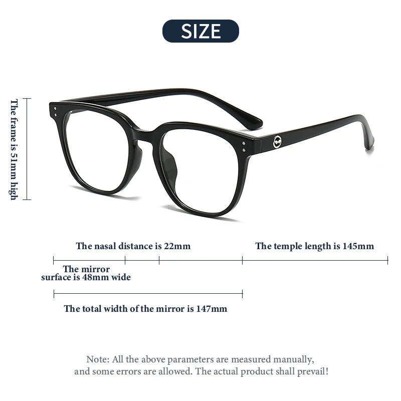 نظارات KAROS العصرية المستديرة البصرية بإطار كبير للنساء وصفة طبية قابلة للتخصيص وعدسة تقدمية مضادة للضوء الأزرق #5