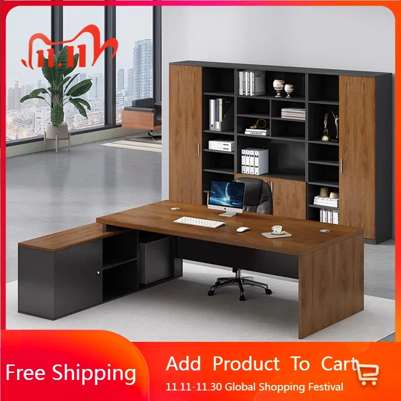 

Lshaped Wooden Office Desk Study Computer Modern Standing Gaming Office Desk Conference Reception Large Ufficio Home Furniture