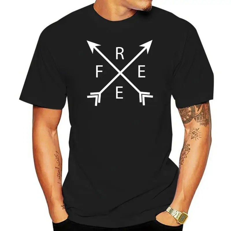 Letter Free Arrows 2022 New Simple Style Men Black T-shirt Custom Team Tee Shirt Unique Design Skater Tops