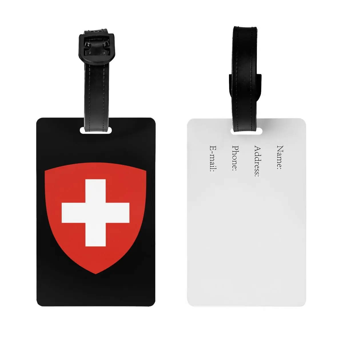 Custom Coat Of Arms Of Switzerland Flag Luggage Tag Custom Baggage Tags Privacy Cover Name ID Card