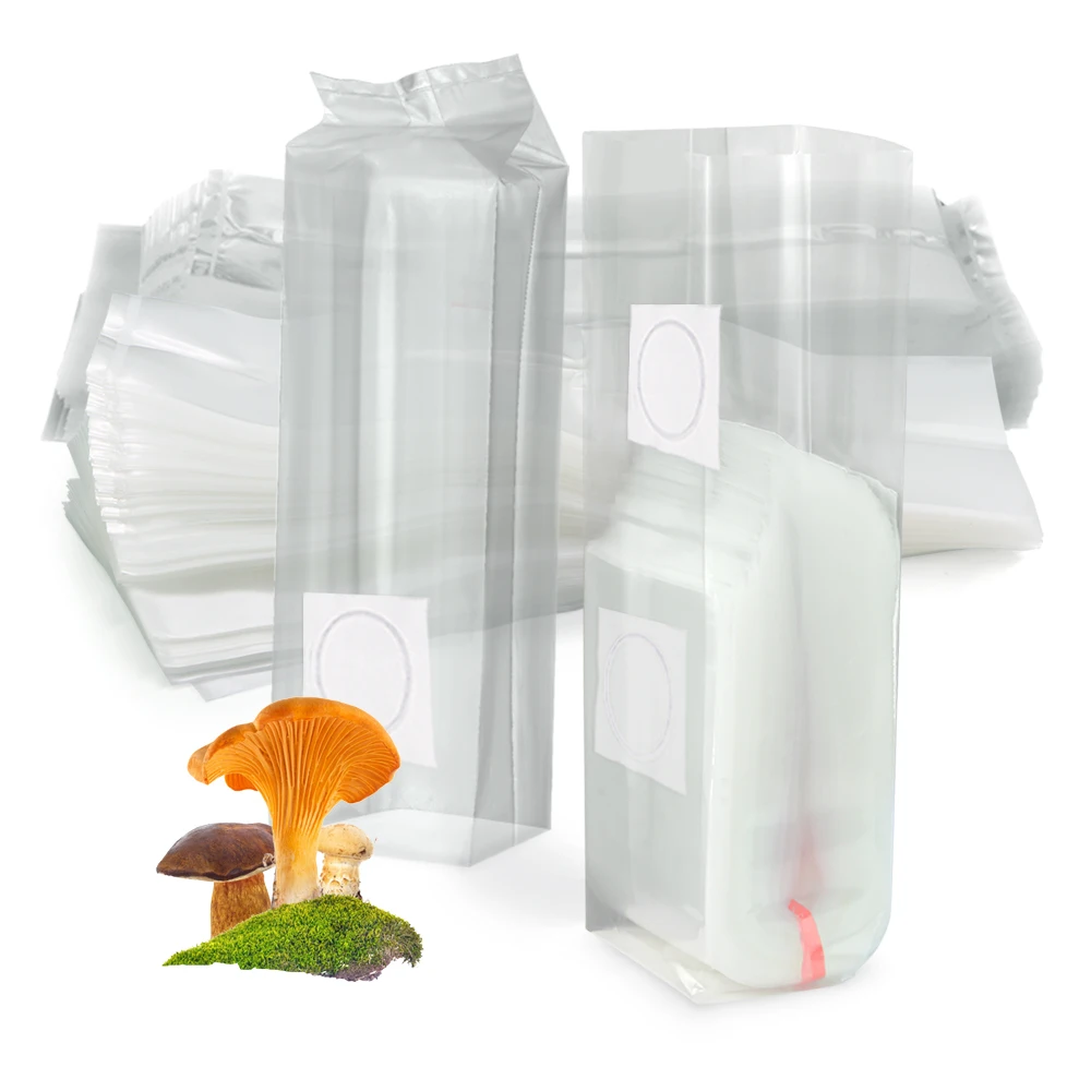 N266 Borse per la coltivazione di funghi traspiranti Finestre di scambio dell'aria in materiale PP per la sterilizzazione della crescita di Mycelio Borse per la coltivazione di ostriche