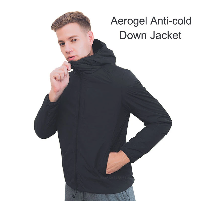 Jaqueta Youpin SKAH Aerogel fria para homens, Parka à prova de vento, material impermeável, terno espacial leve com capuz, casaco antifrio para baixo, 2XL