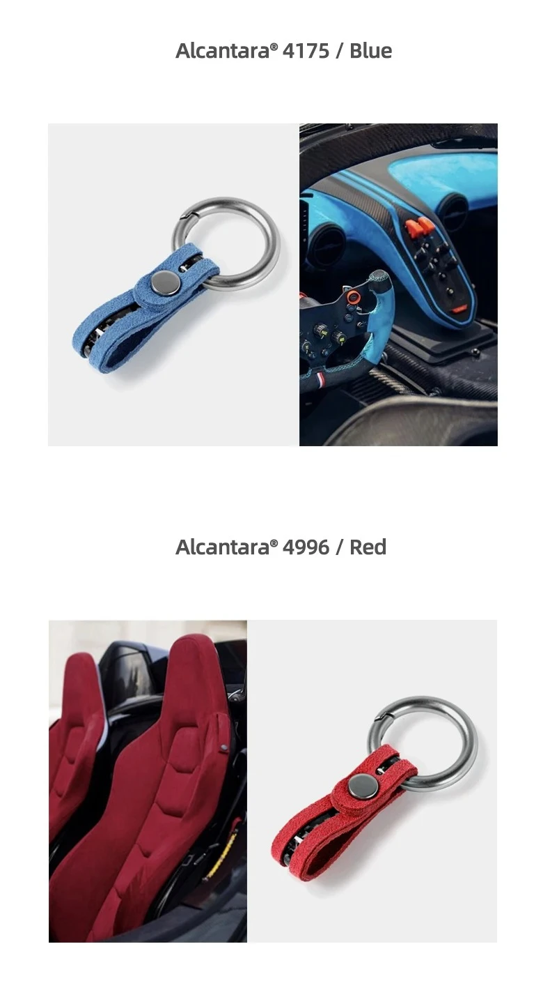 Make of Alcantara Car Key Chain Case Carbon Fiber For Audi A4 B8 A5 A3 8Y A6 A7 Q3 Q5 Q7 TT TTRS Decor Keychain Ring Accessories