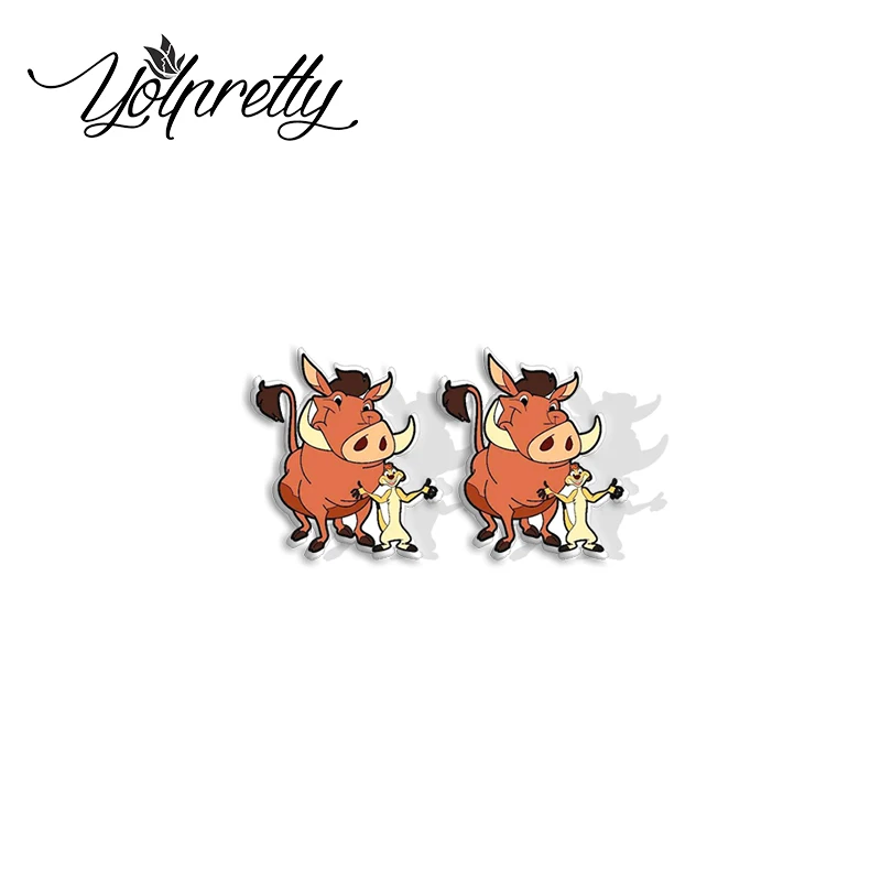 2024 New Lion King Little Lion Simba and Friends Epoxy Handcraft Acrylic Stud Earrings 