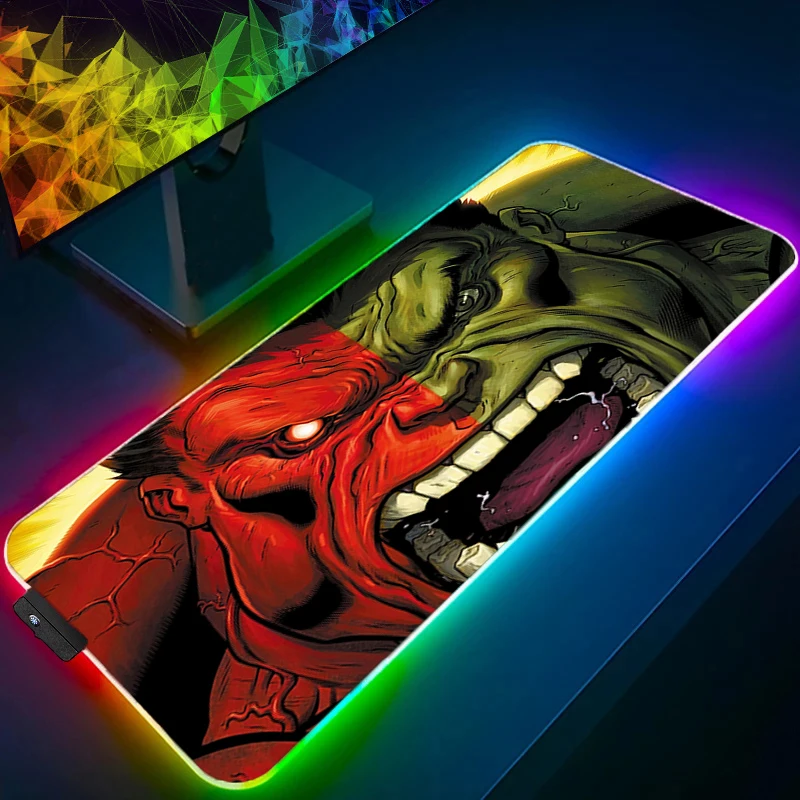 

Светодиодный коврик для мыши Hulk XXL PC RGB Настольный коврик для геймера Специально подсветка Ковер Клавиатура Настольные игровые аксессуары Коврик для мыши