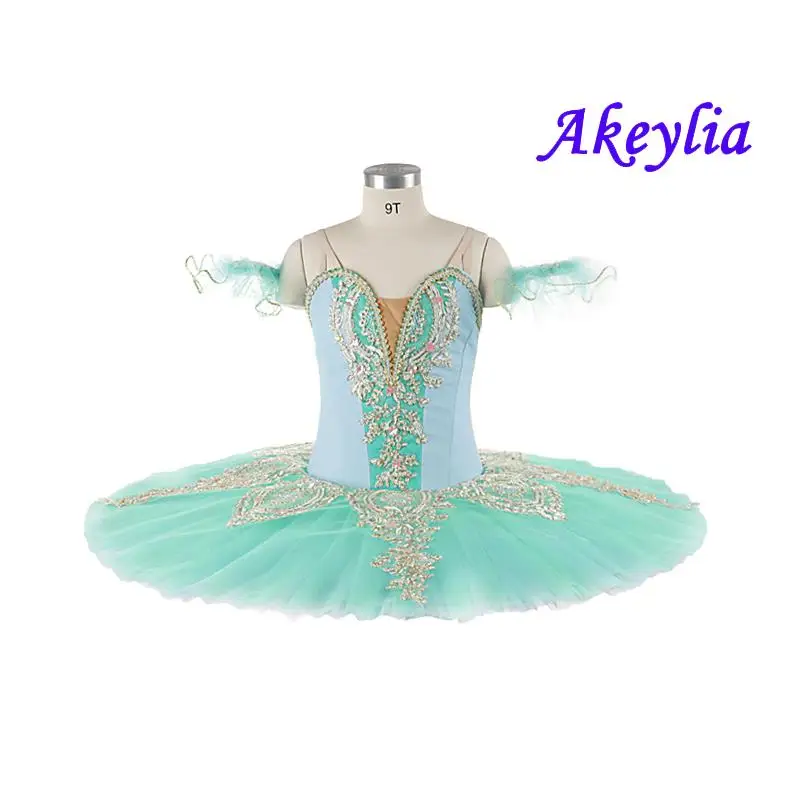 

Mint green Professional ballet Pancake Platter Tutu Custom Classical for adult performance Ballet dress 11 layers of tulles 0262