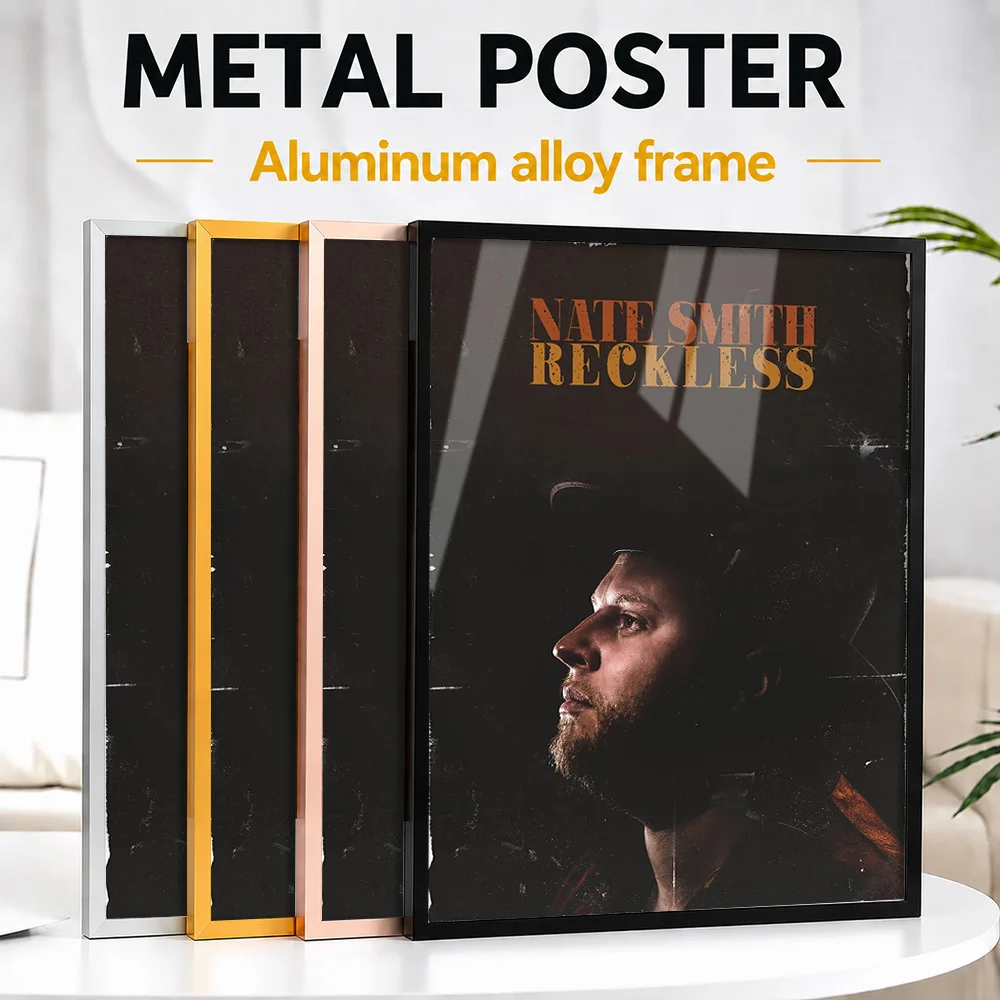 Nate Smith Reckless Album Cover Metal Poster With Aluminum Alloy Frame Personalized Recording Tribute Wall Art For Music Room