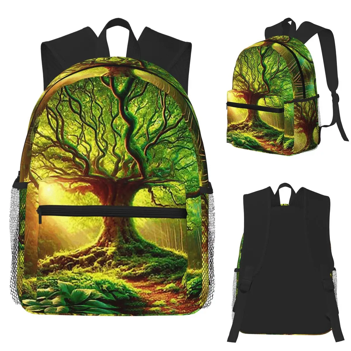 

Magic Green Tree Student Backpack School Bag Hiking Travel Daypack for Men Women Bookbag Shoulder Bags