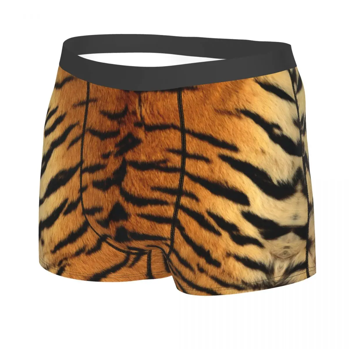 Custom Siberian Tiger Leopard Fur Texture Pattern Underwear Tropical Wild Animal Boxer Briefs Soft Shorts Panties Underpants