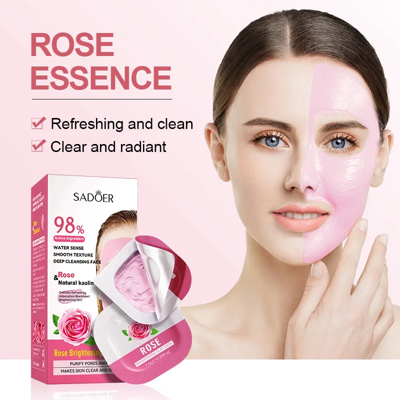 24pcs Matcha Rose Turmeric Mud Face Masks Clay Mask Deep Cleaning Blackhead Remove Moisturizing Oil Control Cream Mask Skin Care
