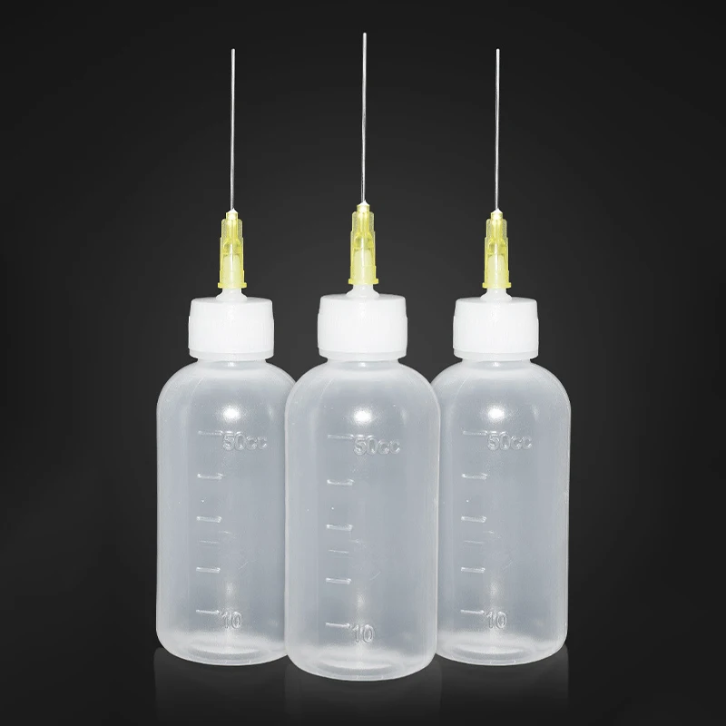 Botol Alkohol Cair 50Ml dengan Skala untuk Dispenser Pasta Fluks Solder Rosin untuk Alat Perbaikan Pengelasan Pembersihan PCB Ponsel