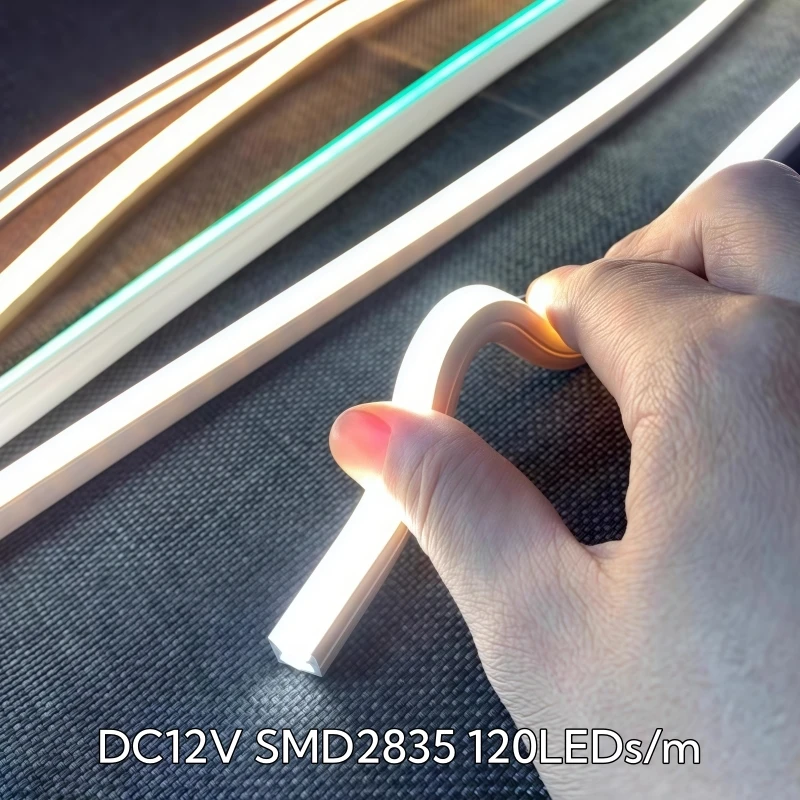 1-5M Recessed Neon Silicone Tube Led Rope Lamp DC12V Flexible Diffuser Channel Cabinet Closet Bedroom Outdoor Ribbon Strip Light