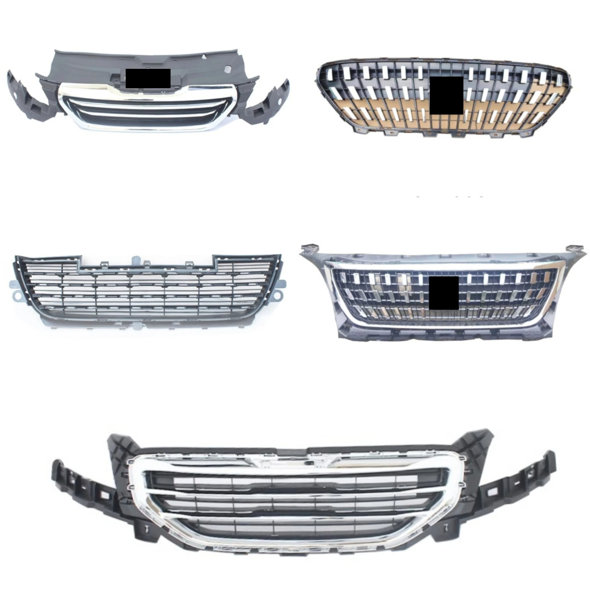 New Style Top Grille Bottom Radiator Grill for Peugeot 2008 3008 4008 Mask Bumper Net Car Accessories