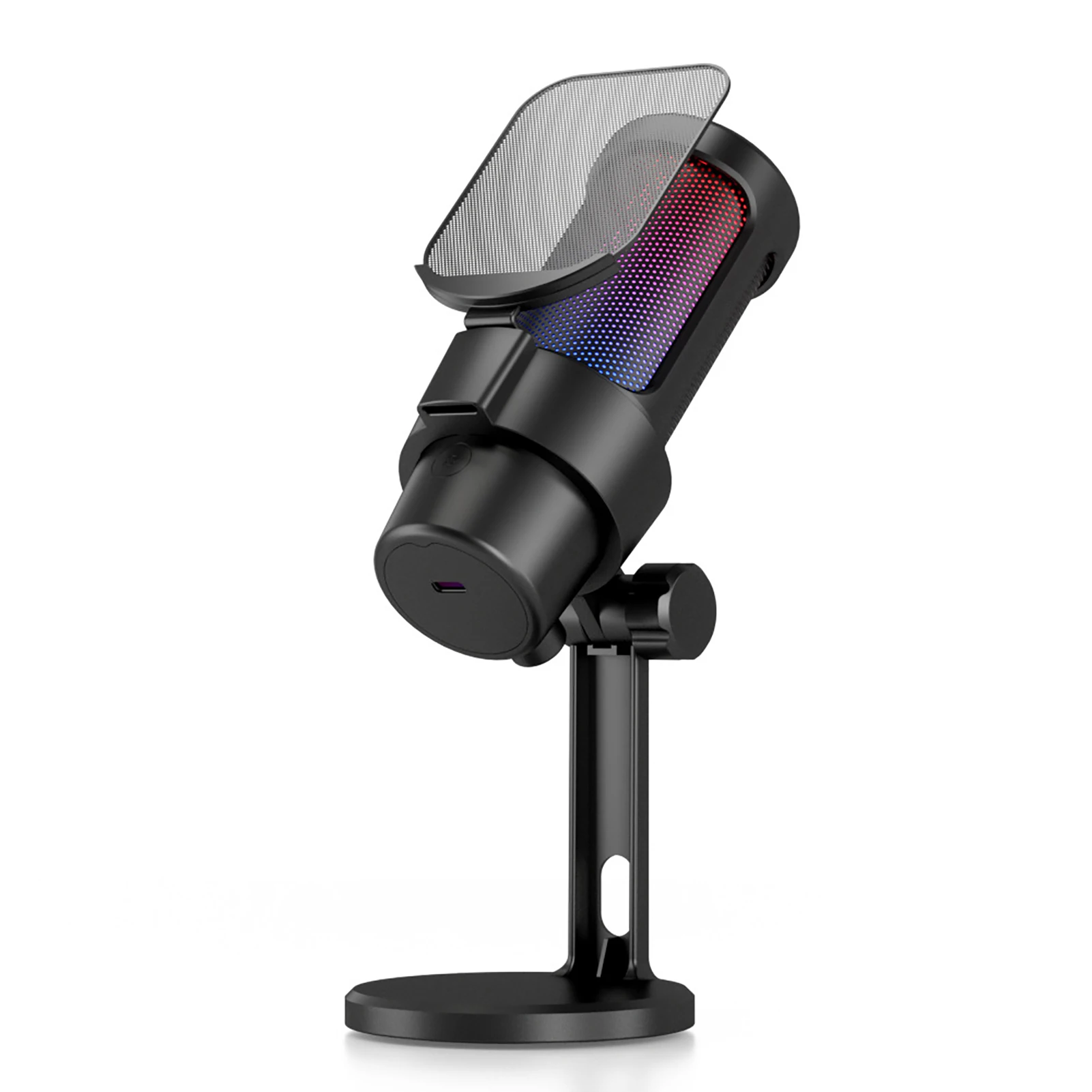 

USB-микрофон для геймеров с RGB-подсветкой, настольный, кардиоидный, с функцией отключения звука одной кнопкой и регулятором усиления