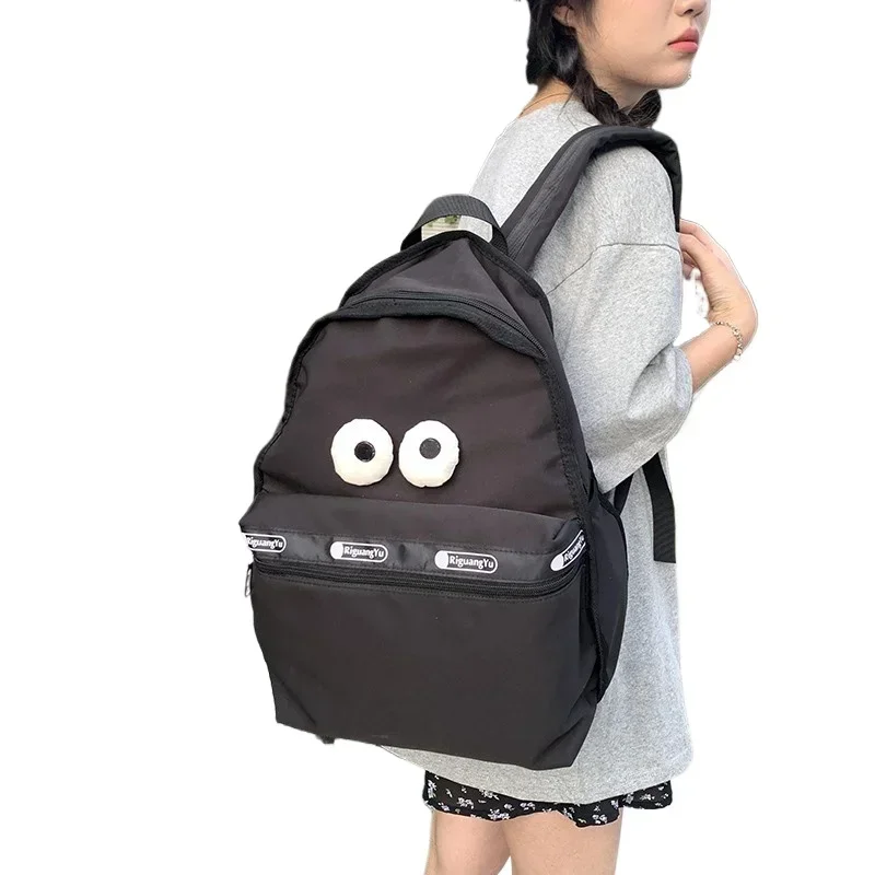 Hot Selling Solid Color Nylon Eye Fashionable Women\'s Backpack 2024 Large Capacity Commuting School Bags Free Shipping